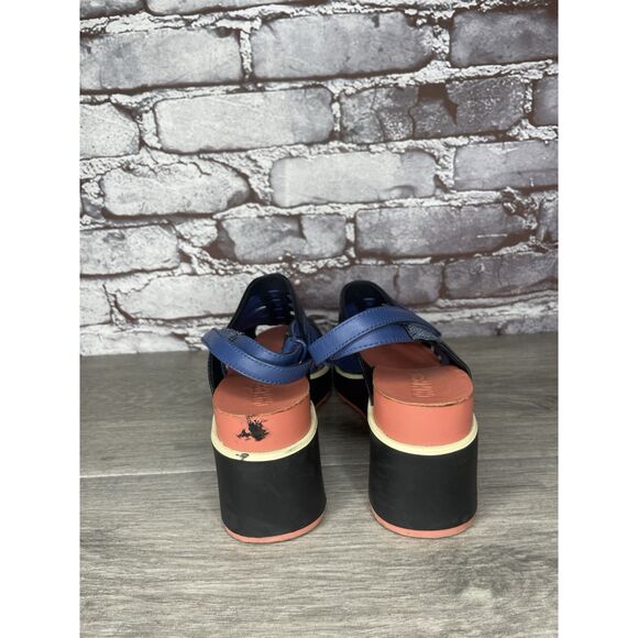 Camper Tropic Black Blue Leather Ankle Strap Wedge Sandals Women’s Sz 36EU/6M US - Picture 4 of 16